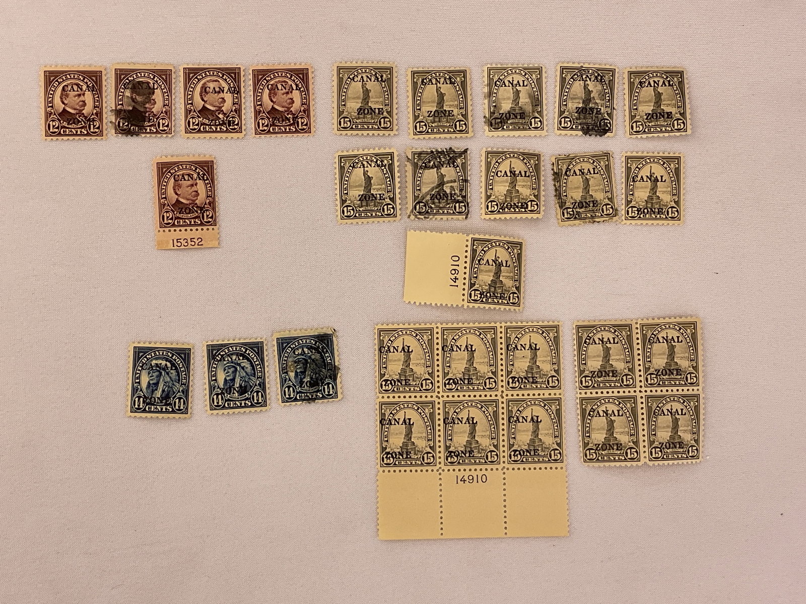 US CANAL ZONE Scott #88- #90  MINT Singles (1) 4-Blocks (1) 6-Block (1 of 11)