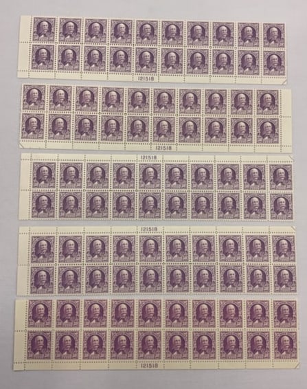 CANAL ZONE Scott #114 five plate # blocks of (20) Stamps (1 of 4)