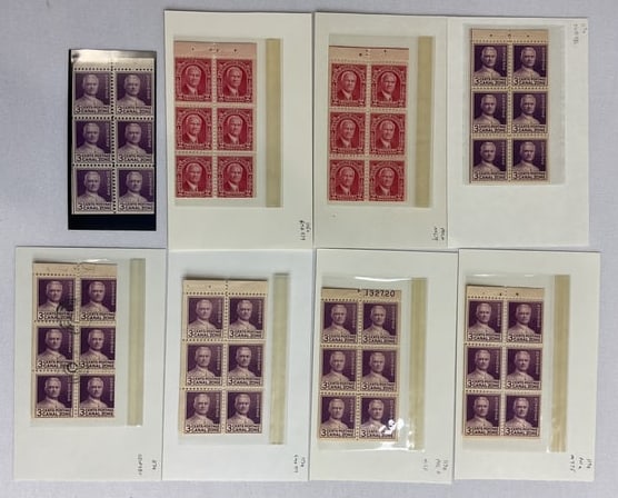 Four CANAL ZONE Scott #106a and Nine #117a Booklet Panes (1 of 8)