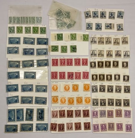 CANAL ZONE Scott #105 to #113 Singles and Plate # Singles and (2) Pairs (1 of 13)