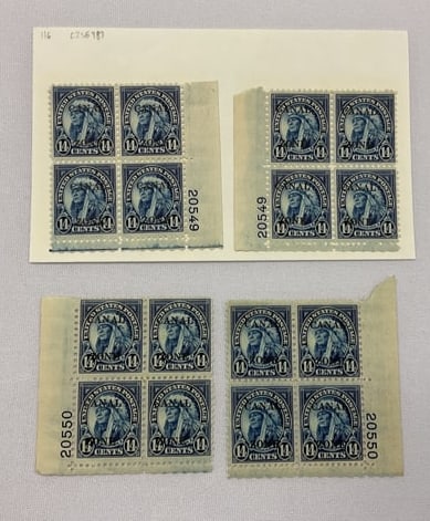 CANAL ZONE Scott #116 Four UNUSED 4-Blocks: CANAL ZONE Scott #116 Four UNUSED 4-Blocks