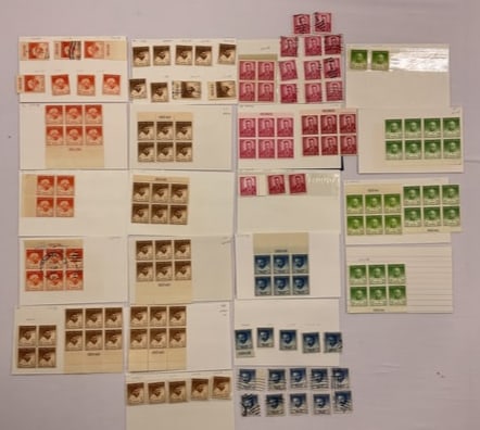 CANAL ZONE Scott #136-#140 run of stamps Singles 4-Blocks and 6-Blocks (1 of 9)