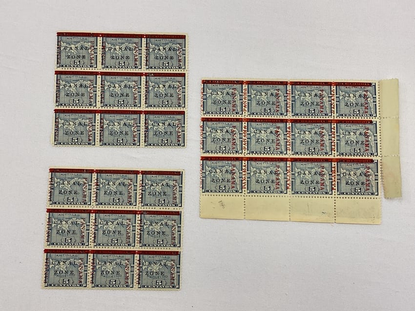 CANAL ZONE Scott #12 (2)  9-Blocks and (1) 12-Block (1 of 7)