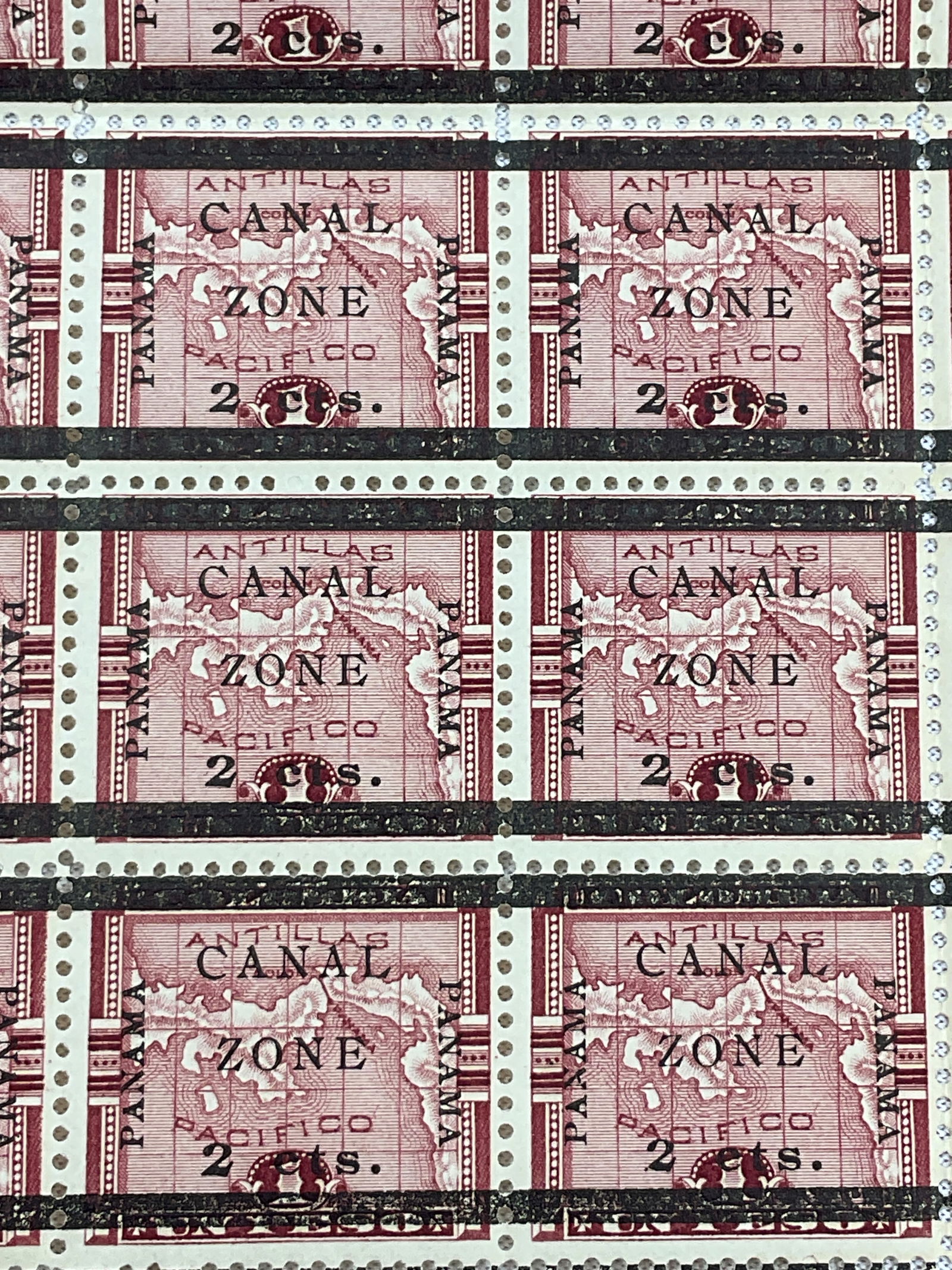CANAL ZONE Scott #17 including Singles Pairs 3-Strips 4-Blocks 6-Blocks 16-Blocks and 40-Block (1 of 13)