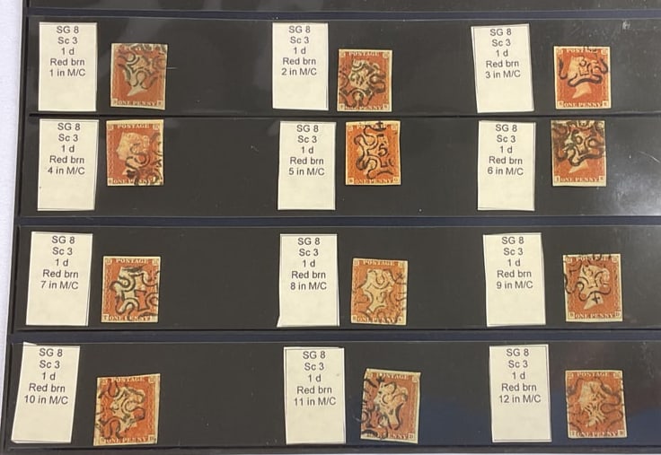 GREAT BRITAIN Scott #3 Complete Set 1:12 MALTESE CROSS with NUMERALS (1 of 2)