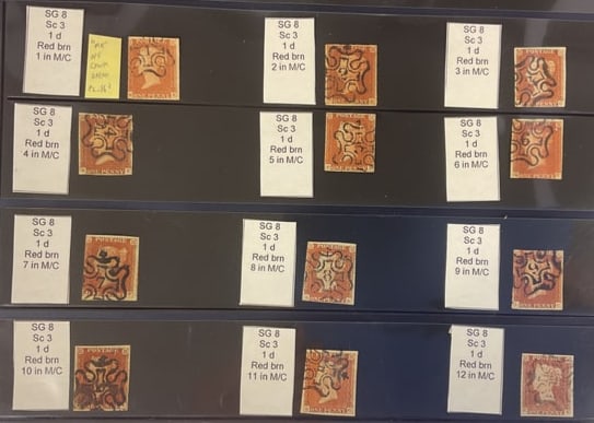 GREAT BRITAIN Scott #3 Complete Set 1:12 MALTESE CROSS with NUMERALS (1 of 2)