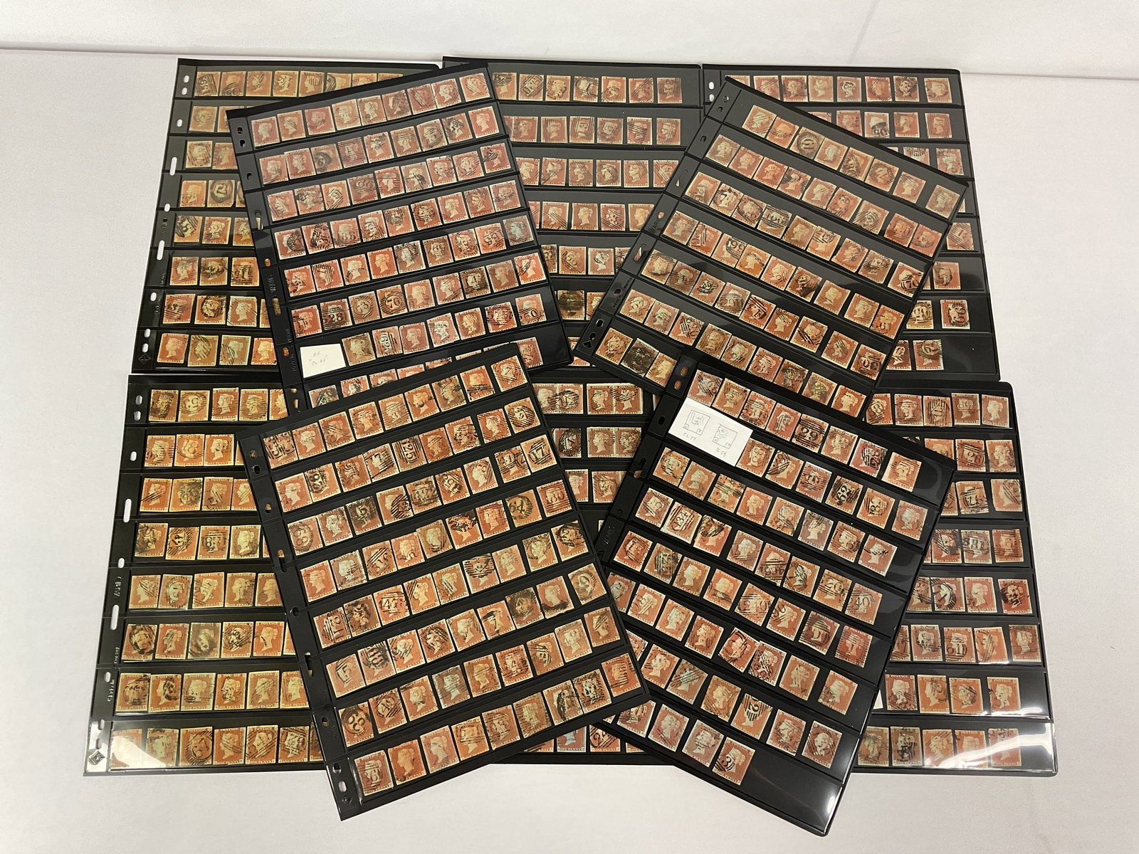 GREAT BRITAIN group of Scott #3 Penny Reds (622 Stamps) with Singles and Pairs (1 of 17)