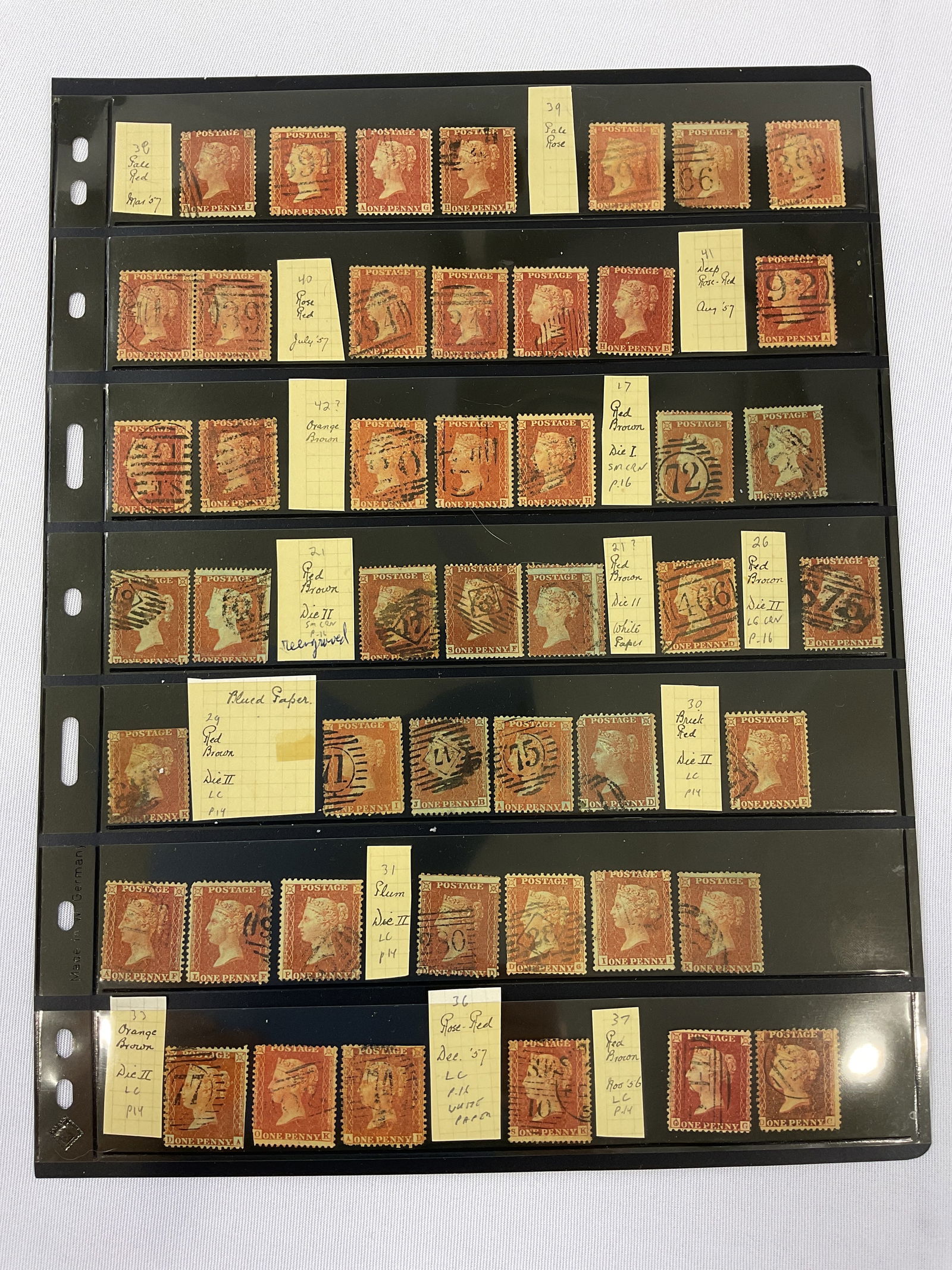 Curated Collection of GREAT BRITAIN Perforated Penny Reds Mint Used Scott #8-20 as shown with 33 33a (1 of 6)