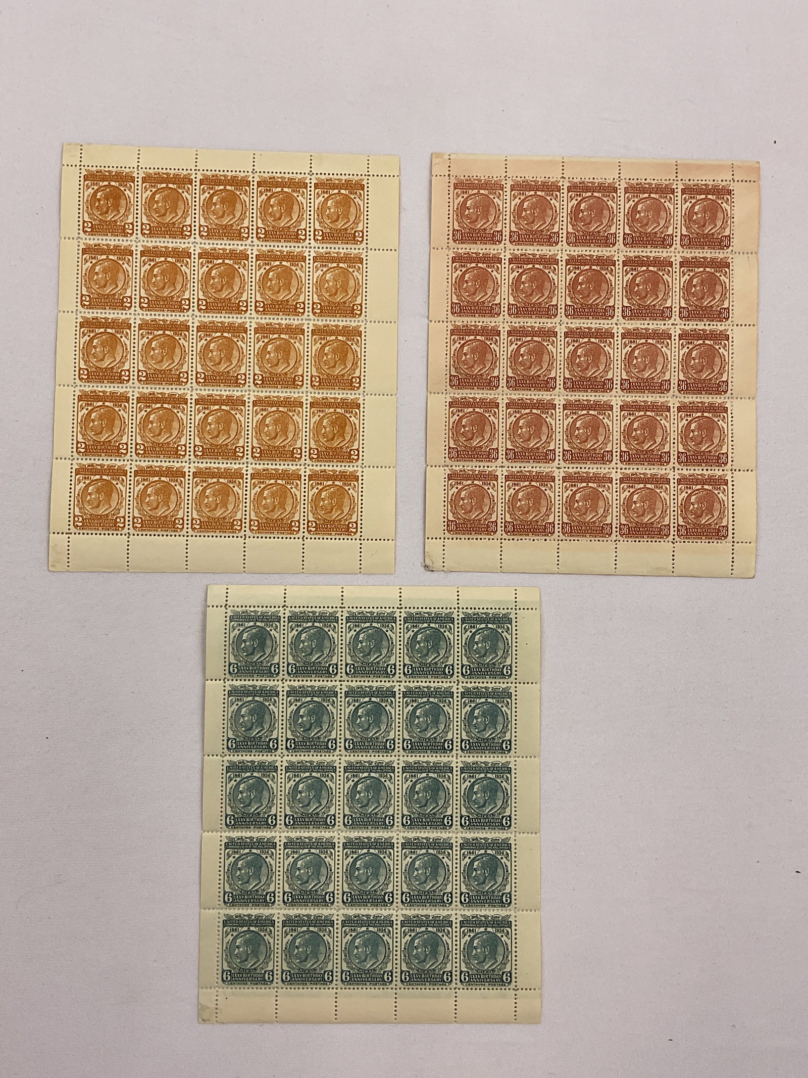 US Philippines Scott #402:404 Sheets of 25 of each MINT NH: US Philippines Scott #402:404 Sheets of 25 of each MINT and Never Hinged