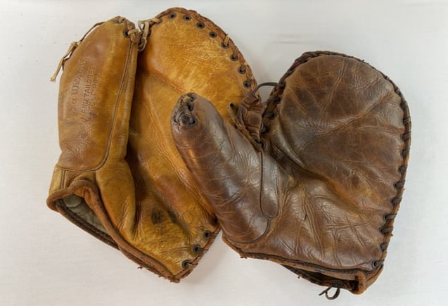 (2) Old Vintage Baseball 1st Baseman's Gloves both Wilson U.S. (1 of 10)
