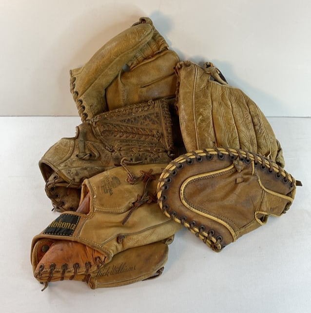 (5) Old Vintage Baseball Gloves Nokona Willie Mays CM500 Crayston (1 of 14)