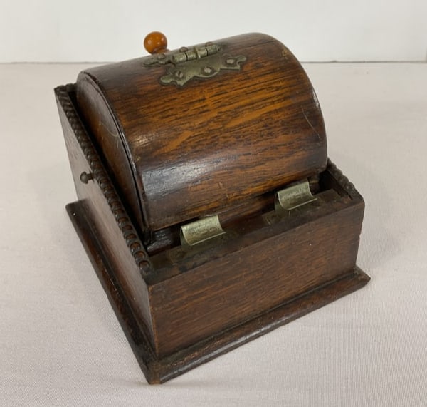 Antique Oak Rolling Cigarette Dispenser Antigna Sticker very Unique (1 of 9)