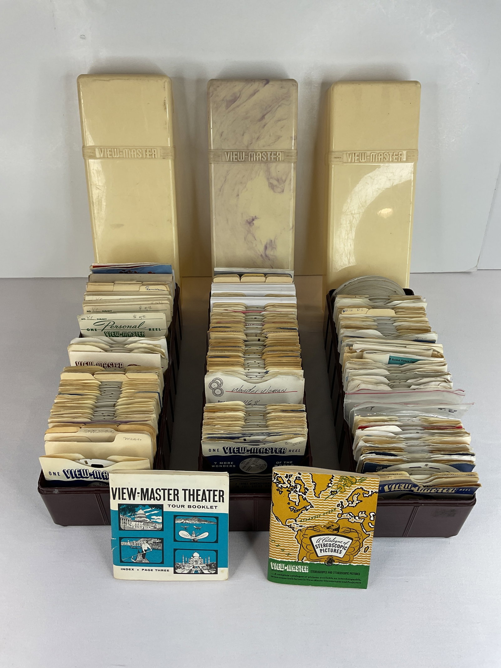 (3) Boxes of View Masters Viewmaster Reels mostly Travel Reels approximately 250+ (1 of 15)