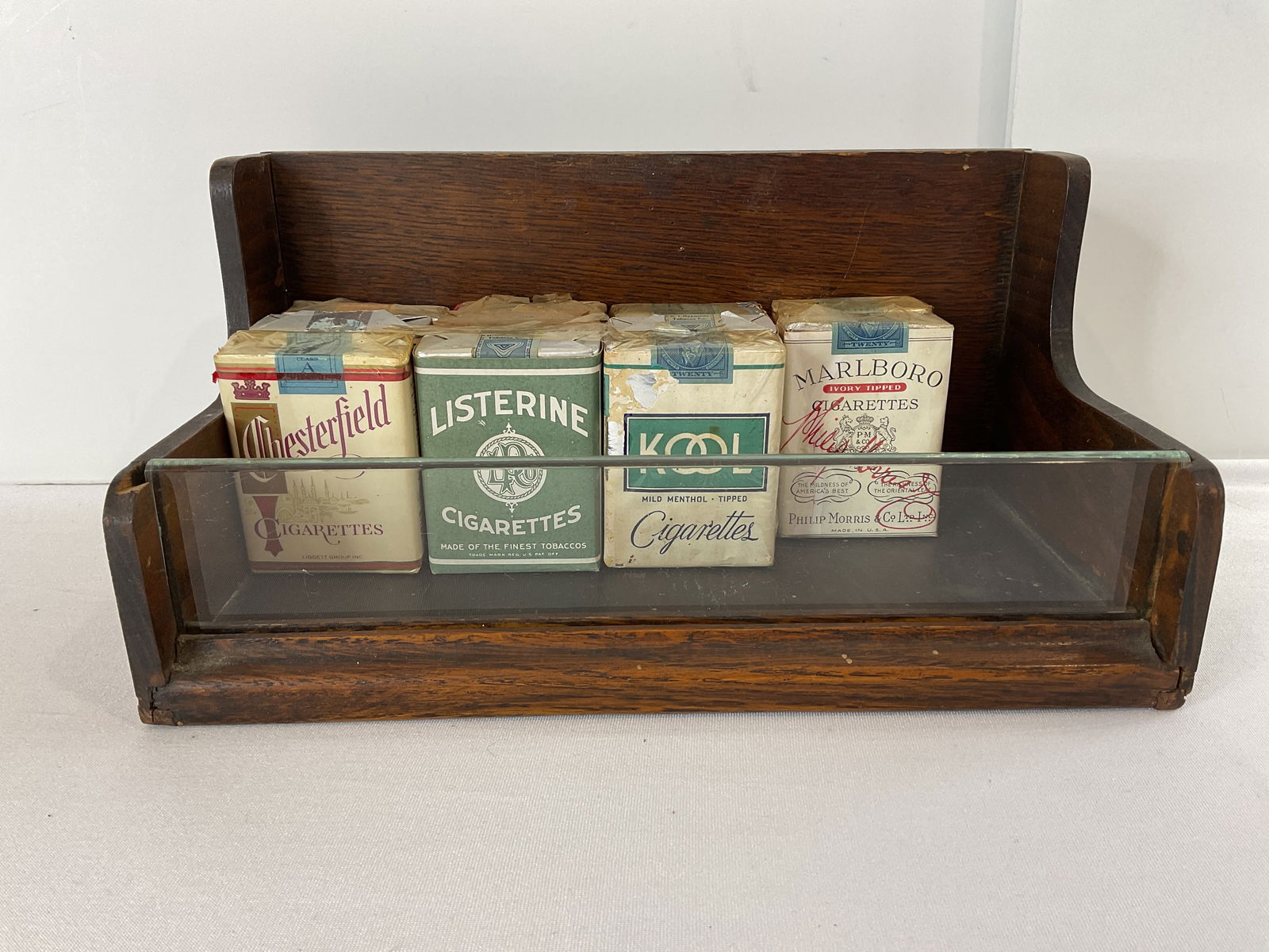 Vintage Countertop Cigarette Display Glass Front (11) Packs (1 of 7)