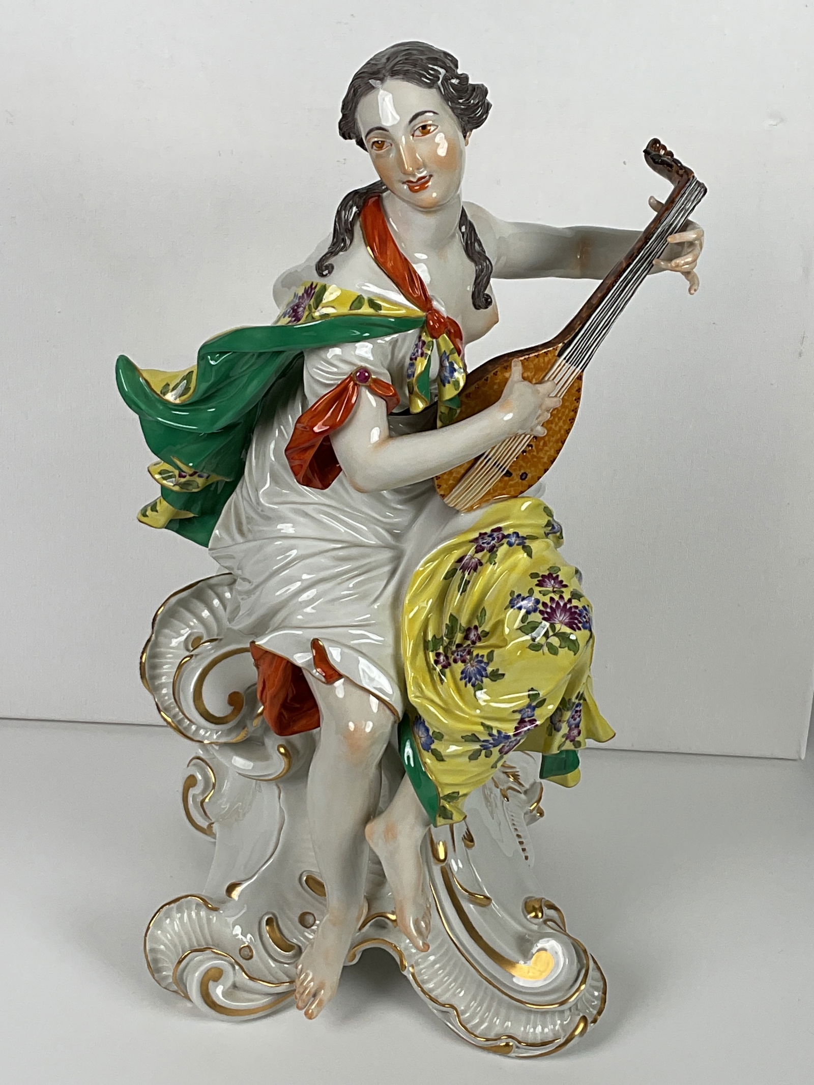 Meissen Muse Erato Porcelain Figurine Playing a Lute (1 of 10)
