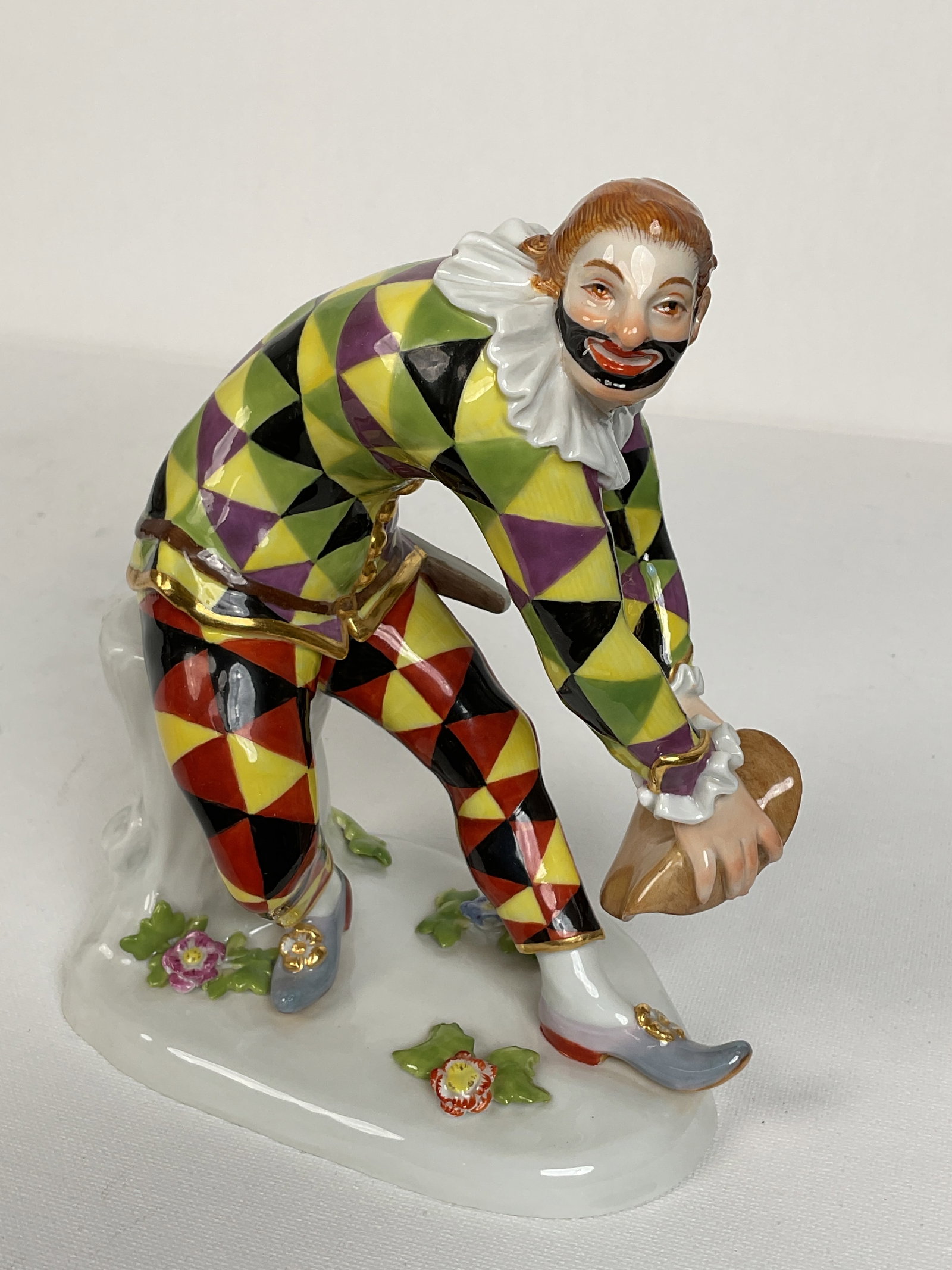 Meissen Porcelain Figure of Harlequin: Meissen Porcelain Figure of Harlequin