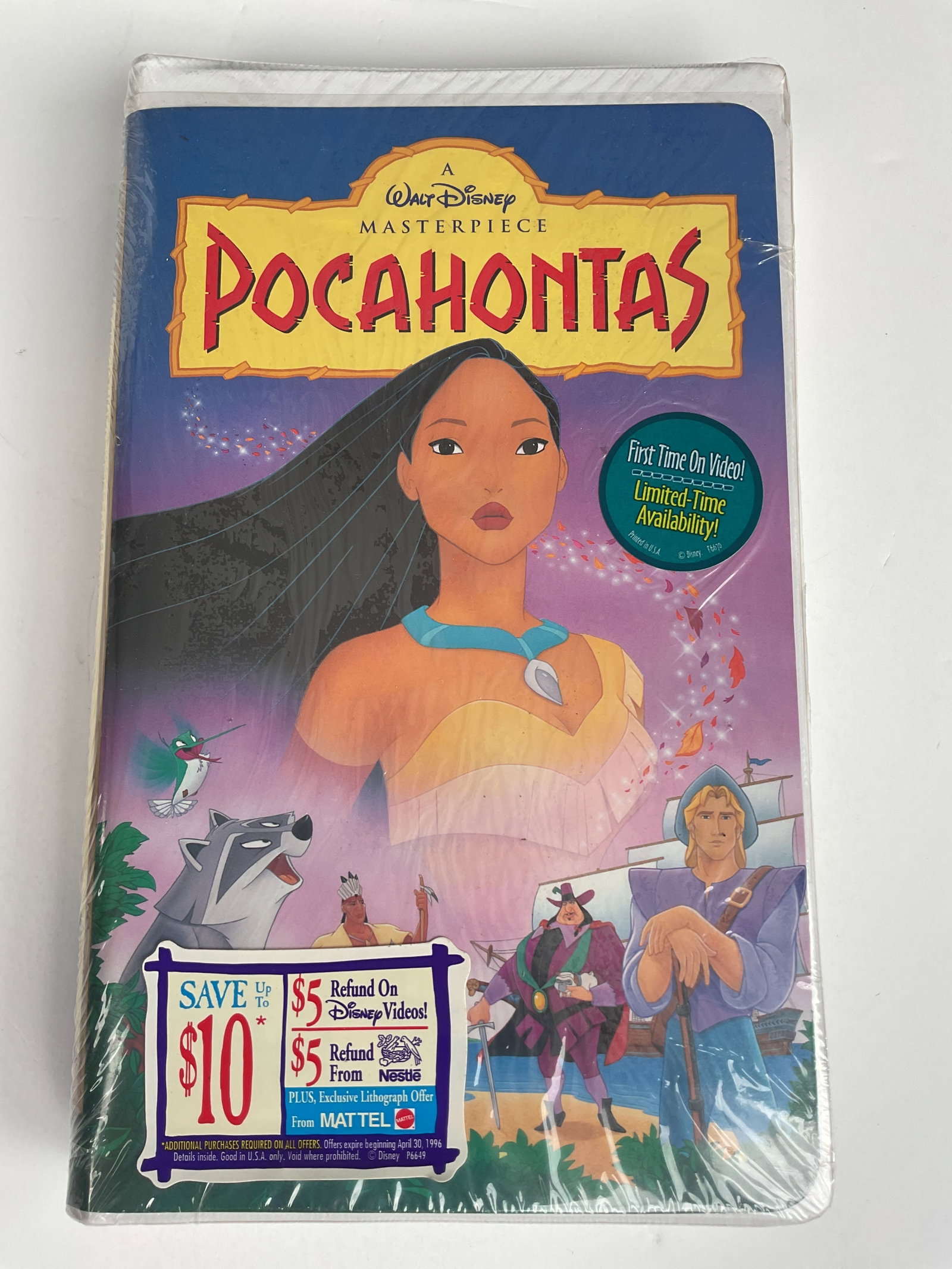 Sealed VHS Pocahontas VHS Limited Edition: 100% Sealed Pocahontas VHS limited edition with shrink wrap intact & promotional stickers. Walt Disney Home Video .