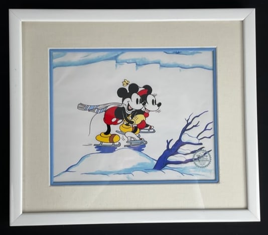Vintage Disney Mickey & Minnie Serigraph from original "ON ICE" art (1 of 16)