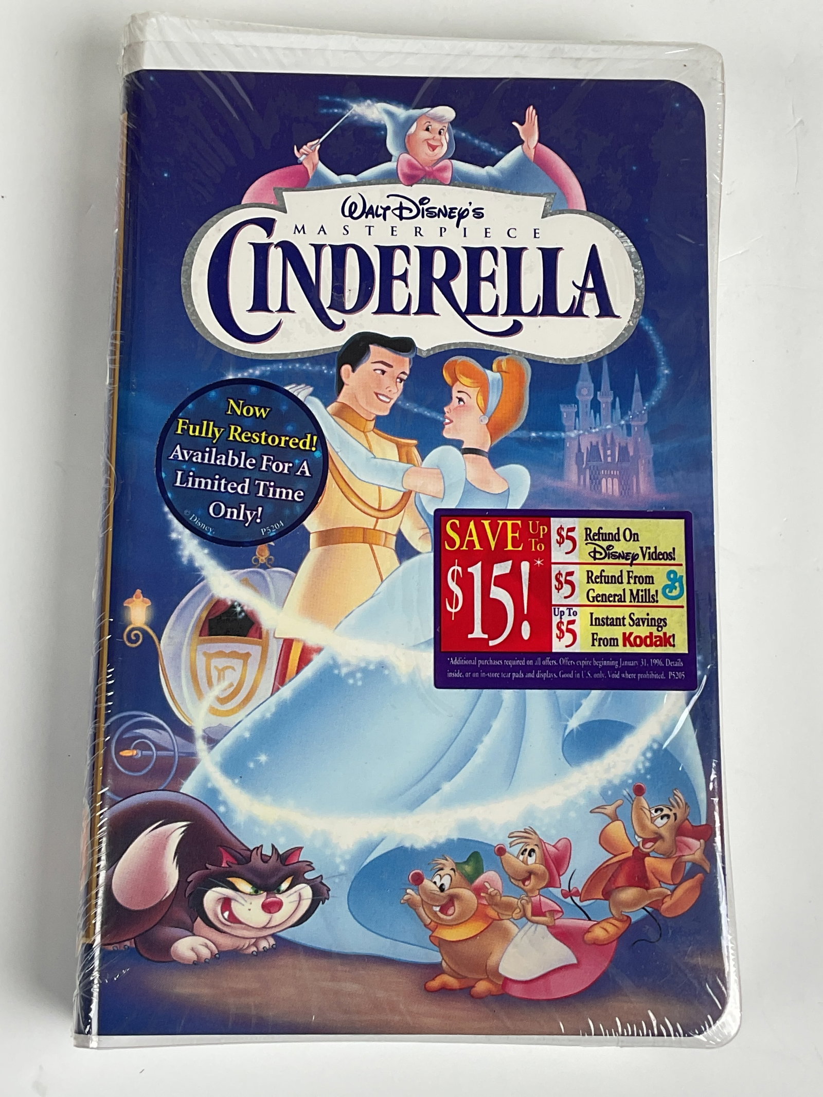 Sealed 90's Cinderella VHS tape: 100% sealed with promotional stickers fully restored limited edition