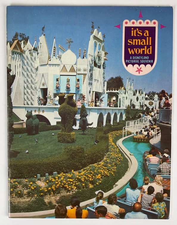 Vintage 1963 It's a small world Pictorial Souvenir booklet: " the happiest cruise that ever sailed" 1963 it's a small world booklet with colored photos , in great condition with age wear on the spine. see photos. Booklet measures 8.5" by 11".