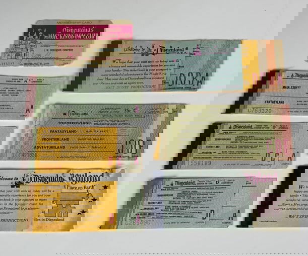 Disneyland 1970 Membership card & ticket booklets lot (1 of 4)