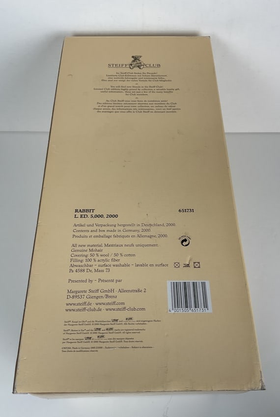 2000 Steiff Classic Pooh Rabbit with box - 9