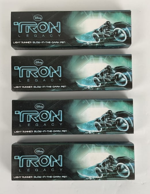Disney's Tron Light Runner glow-in-the-dark Pen lot of 4: Retro 51 Tron Light Runner glow-in-the-dark pen all in the box 4 total in lot