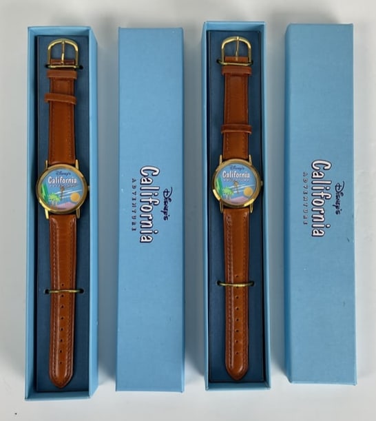 Disney's California Adventure watches: Disneys California Adventure watches sealed in box. The boxes do have noticeable wear that is shown in photos , but the watches in tacked inside are in excellent condition. This listing includes 2