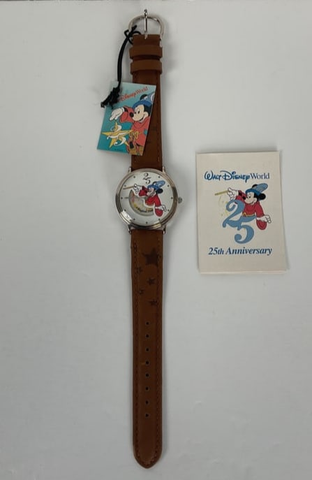 Vintage Walt Disney 25th Anniversary Sorcerer Mickey Mouse Fantasia Quartz Watch (1 of 3)
