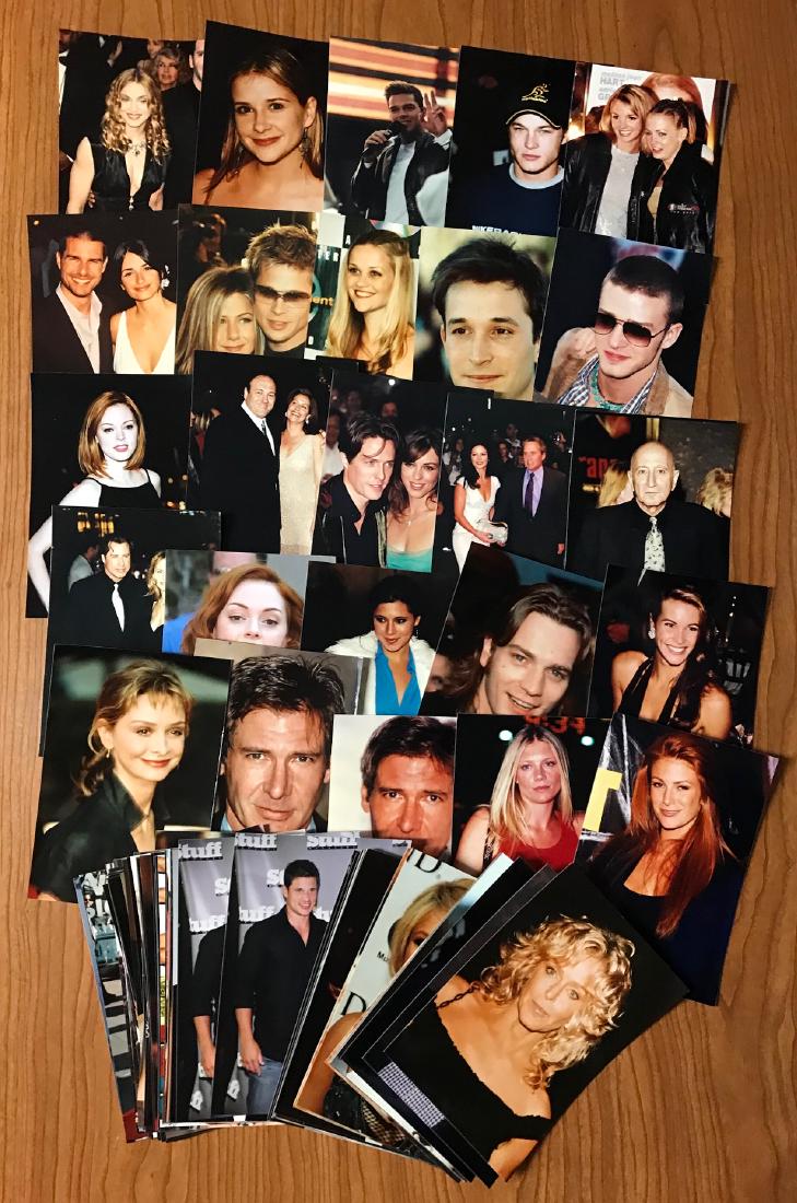 Group of 115 4x6 Candid Celebrity Photos (group 5): There are 115 candid 4x6 celebrity photos in this lot. Thee are way too many names to list. So please see image for a small sample of the kind of photos in this lot. There may be a few duplicates in t