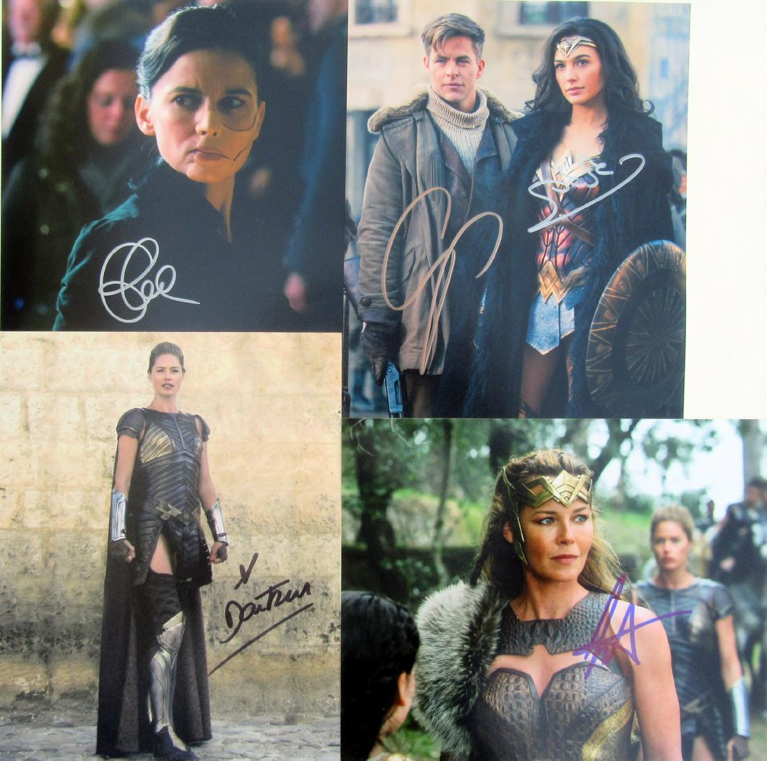 Gadot / Pine / Kroes / Anaya from the movie WONDER: You are getting 4 in person signed photo from the movie WONDER WOMAN starring Gal Gadot.In this lot you are getting a jointly signed Gal Gdot / Chirs Pine. Connie Neilson as Hippolyta. Doutzen Kroes a