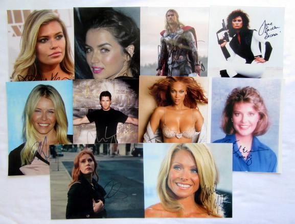 10 In Person Photos Lot #6: You are getting all 10 photo shown here. Photos in this lot include Samantha Hoopes, Ana de Armas, Chris Hemsworth, Jane Badler, Chelsea Handler, Christian Bale, Tyra Banks, Amanda Bearse, Amy Adams a