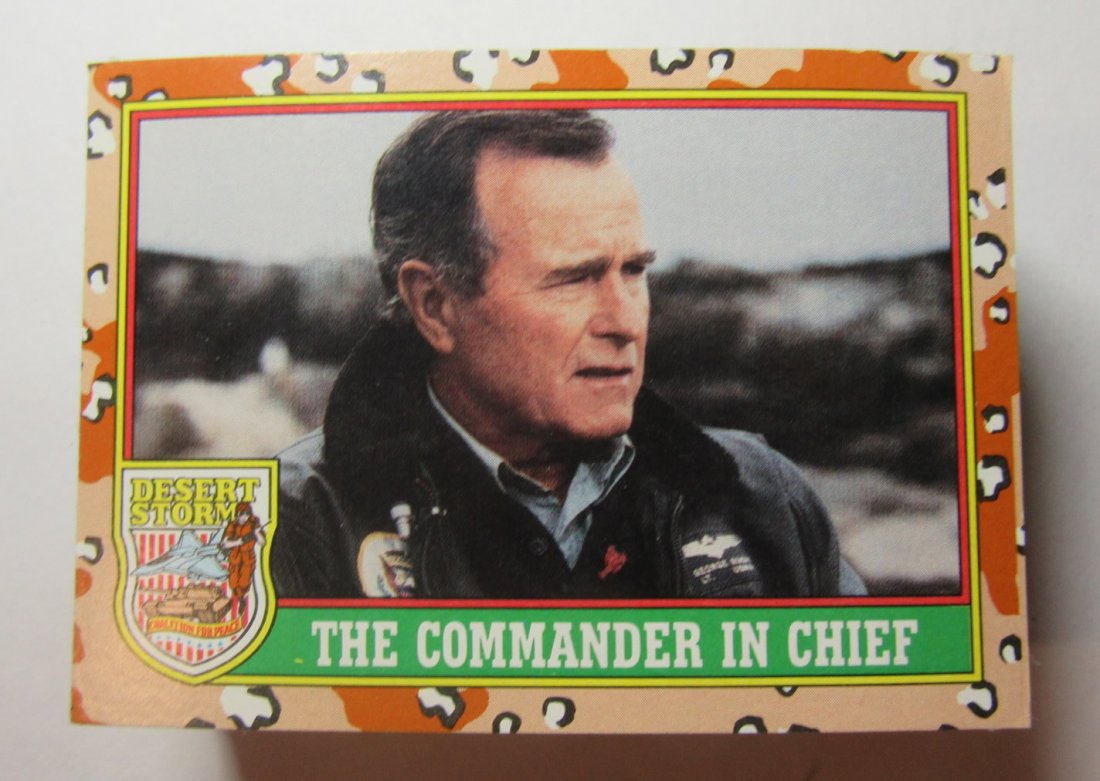 1991 Desert Storm Trading Card Set: Desert Storm trading cards set that feature people and equipment involved in the Persian Gulf War. This is mint 88 cards from the first set from 1991, and includes images of people and material from a