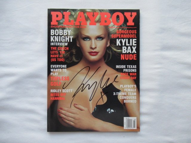 Kylie Bax Signed Playboy Issue: Kylie Bax Signed Playboy. I am going to be slowly selling off my Playboy collection signed and unsigned issues.