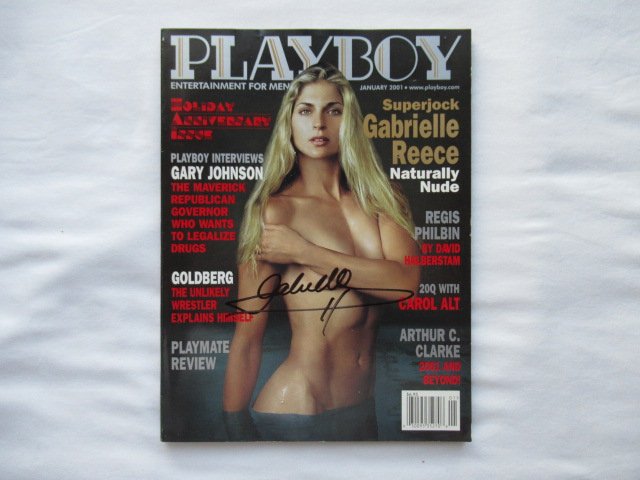 Gabrielle Reece Signed Playboy Issue: Gabrielle Reece Signed Playboy. I am going to be slowly selling off my Playboy collection signed and unsigned issues.