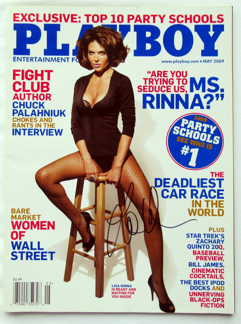 Lisa Rinna SIGNED Playboy Issue: Lisa Rinna Signed Playboy. I am going to be slowly selling off my Playboy collection signed and unsigned issues.