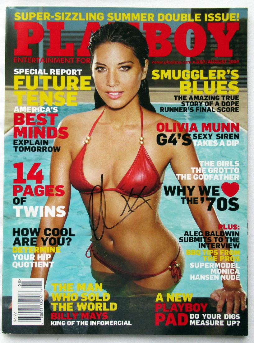 Olivia Munn SIGNED Playboy Issue: Olivia Munn Signed Playboy. I am going to be slowly selling off my Playboy collection signed and unsigned issues.