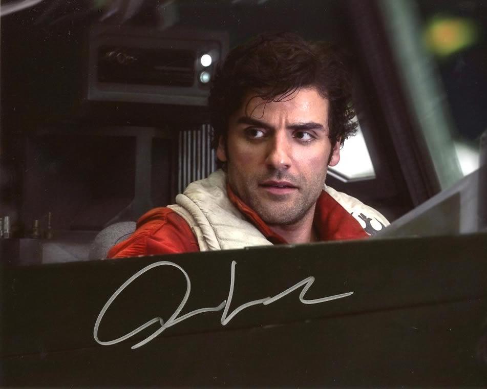 Oscar Isaac STAR WARS THE LAST JEDI In Person Signed: Oscar Isaac in person signed autographed photo from the movie STAR WARS LAST JEDI. Oscar Isaac as the character Poe Dameron.