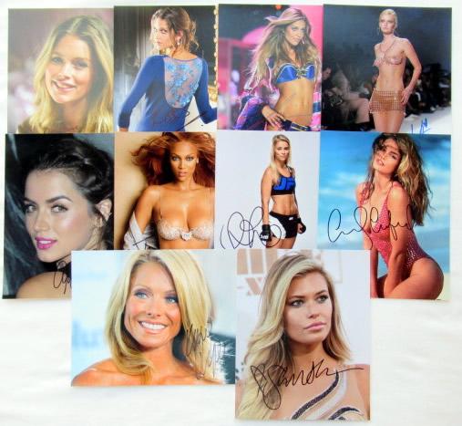 10 In Person Signed Photo Lot #3: ** PLEASE NOTE: Lighting issue on top left corner photo. It is full color and not bleed out. ** (Model / Female) This lot includes the 10 - 8x10 photos shown here. All signatures obtained in person. T