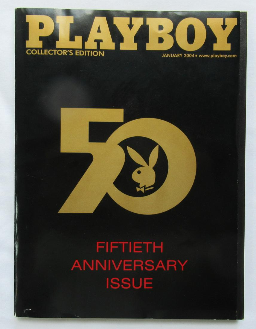 Playboy 50th Anniversay Issue: A real nice clean 318 page first edition square bound magazine. Fold out centerfold is still attached. Volume 51, No. 1. Articles are: Immodest Proposals By Norman Mailer/Fear and Justice in the Kingd
