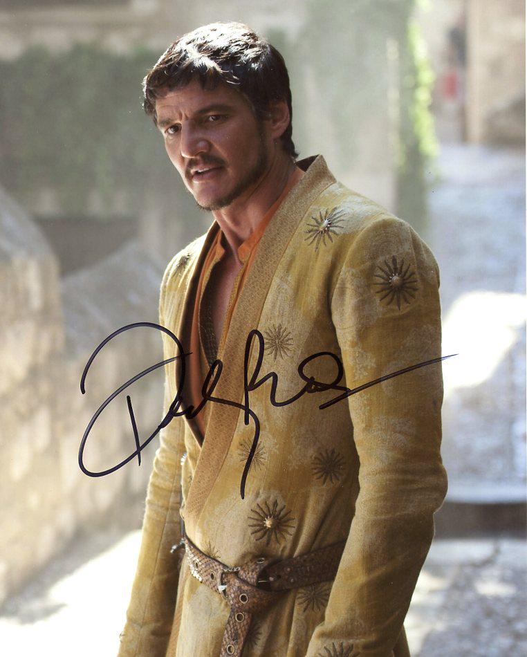 Pedro Pascal GAME OF THRONES In Person Signed Photo: Pedro Pascal in person signed autographed photo from the TV series GAME OF THRONES. Pedro Pascal as the character Oberyn Martell. Photo size is 8 x 10