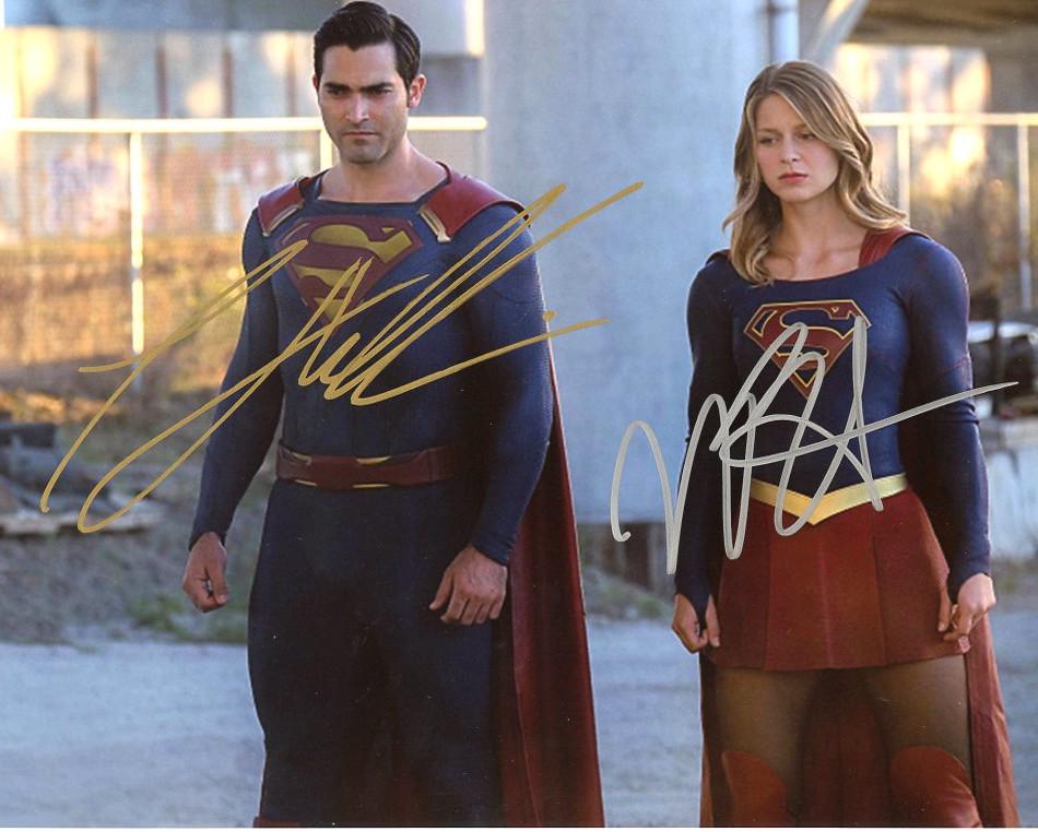 Melissa Benoist / Tyler Hoechlin SUPERGIRL in Person: Melissa Benoist / Tyler Hoechlin in person signed autographed photo from the TV series SUPERGIRL. Melissa Benoist / Tyler Hoechlin as the character's SUPERGIRL and SUPERMAN. Photo size is 8x10