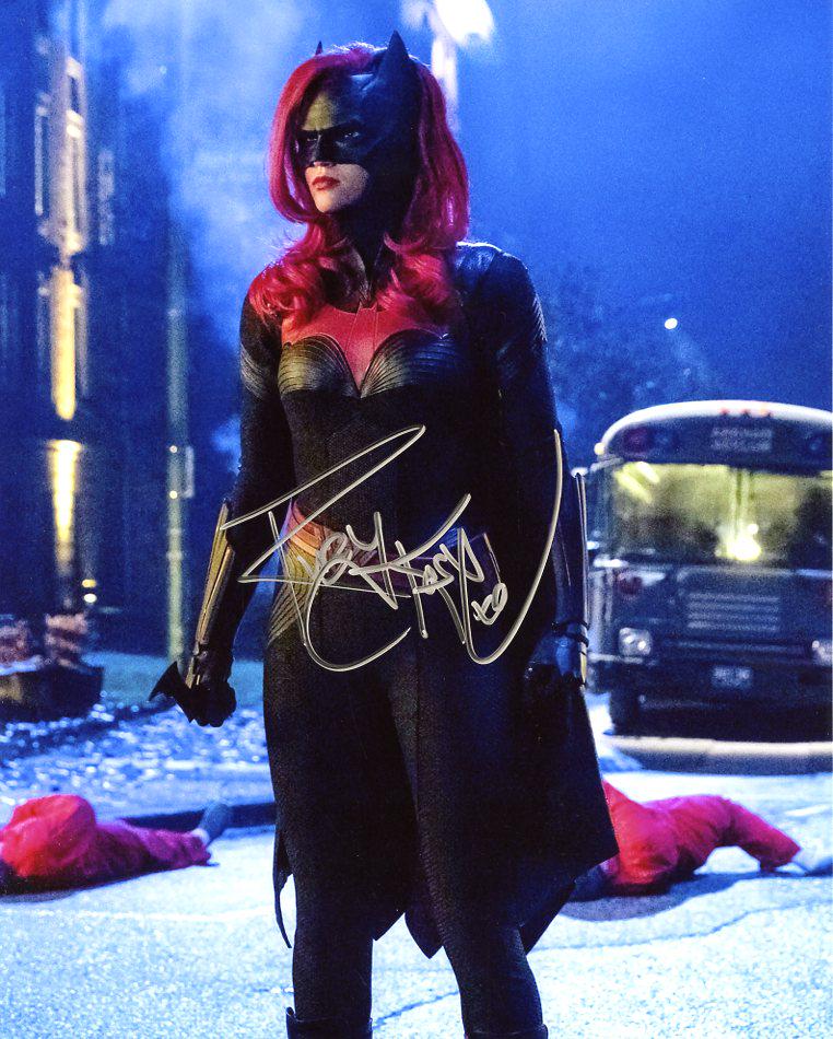 Ruby Rose BATWOMAN In Person Signed Photo: Ruby Rose in person signed autographed photo from the TV series BATWOMAN. Ruby Rose as the character Kate Kane / Batwoman. Photo size is 8 x 10