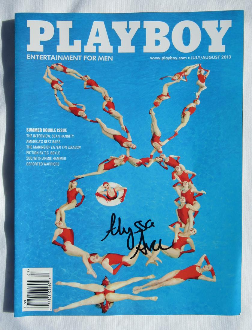 Alyssa Arce Singed PLAYBOY Magazine - Signed TWICE!: I am slowly selling off my signed and unsigned Playboy Issues. This is a Alyssa Arce signed Playboy Magazine. She has signed the cover as well as the center fold. So this issue is signed twice by her.