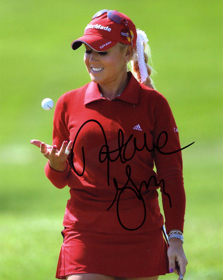 Natalie Gulbis GOLFER In Person Signed Photo: Natalie Gulbis in person signed autographed photo. Natalie Gulbis is an American professional golfer who plays on the U.S.-based LPGA Tour.