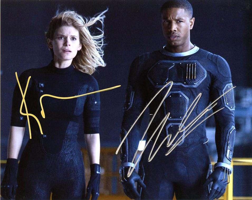Kate Mara / Michael B Jordan FANTASTIC FOUR In Person: Kate Mara / Michael B Jordan in person signed autographed photo from the movie FANTASTIC FOUR. Kate Mara as the character The Invisible Girl. Michael B Jordan as the character Johnny Storm.