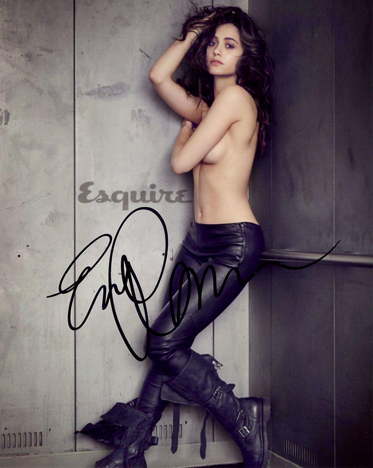 Emmy Rossum SEXY In Person Signed Photo: Emmy Rossum in person signed autographed photo. Emmy Rossum is an American actress and singer-songwriter. She is known for her portrayal of Fiona Gallagher in the television series Shameless. Her role