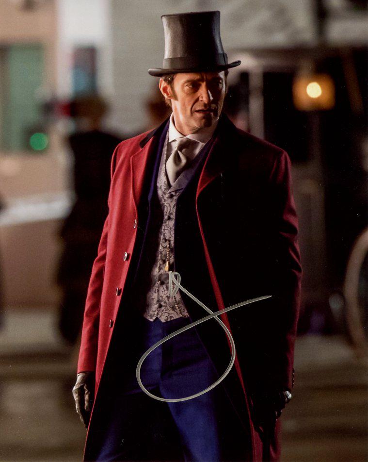 Hugh Jackman THE GREATEST SHOWMAN In Person Signed: Hugh Jackman in person signed autographed photo from the movie THE GREATEST SHOWMAN. Hugh Jackman as the character PT Barnum