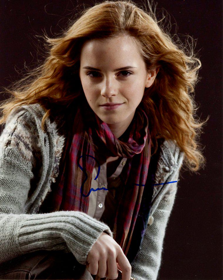 Emma Watson HARRY POTTER In Person Signed Photo: Emma Watson in person signed photo from one of the later HARRY POTTER movies. Emma Watson as the character Hermione Granger.
