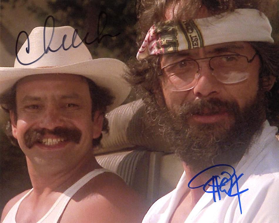 Cheech & Chong UP IN SMOKE In Person Signed Photo: Photo size is 8 x 10. Fantastic in person signed photo from this comedy duo from the movie UP IN SMOKE